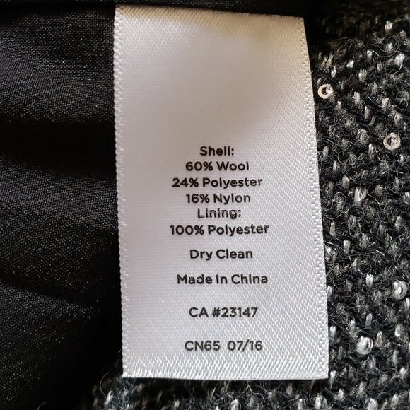 Talbots - Lined Black and Gray Skirt with Tiny Sequins. 60% Wool. Size 12 - Picture 4 of 4